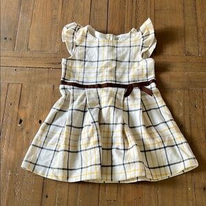 Janie and jack plaid ruffled shoulder equestrian dress